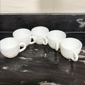 Mckee Glass Co Concord Milk Glass Punch Cup set of 5